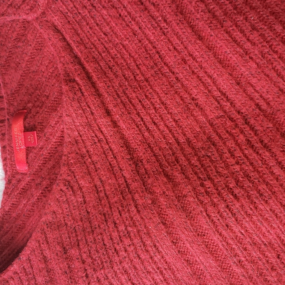 Jennifer Lopez Red Black Pullover Sweater XS - Picture 11 of 14
